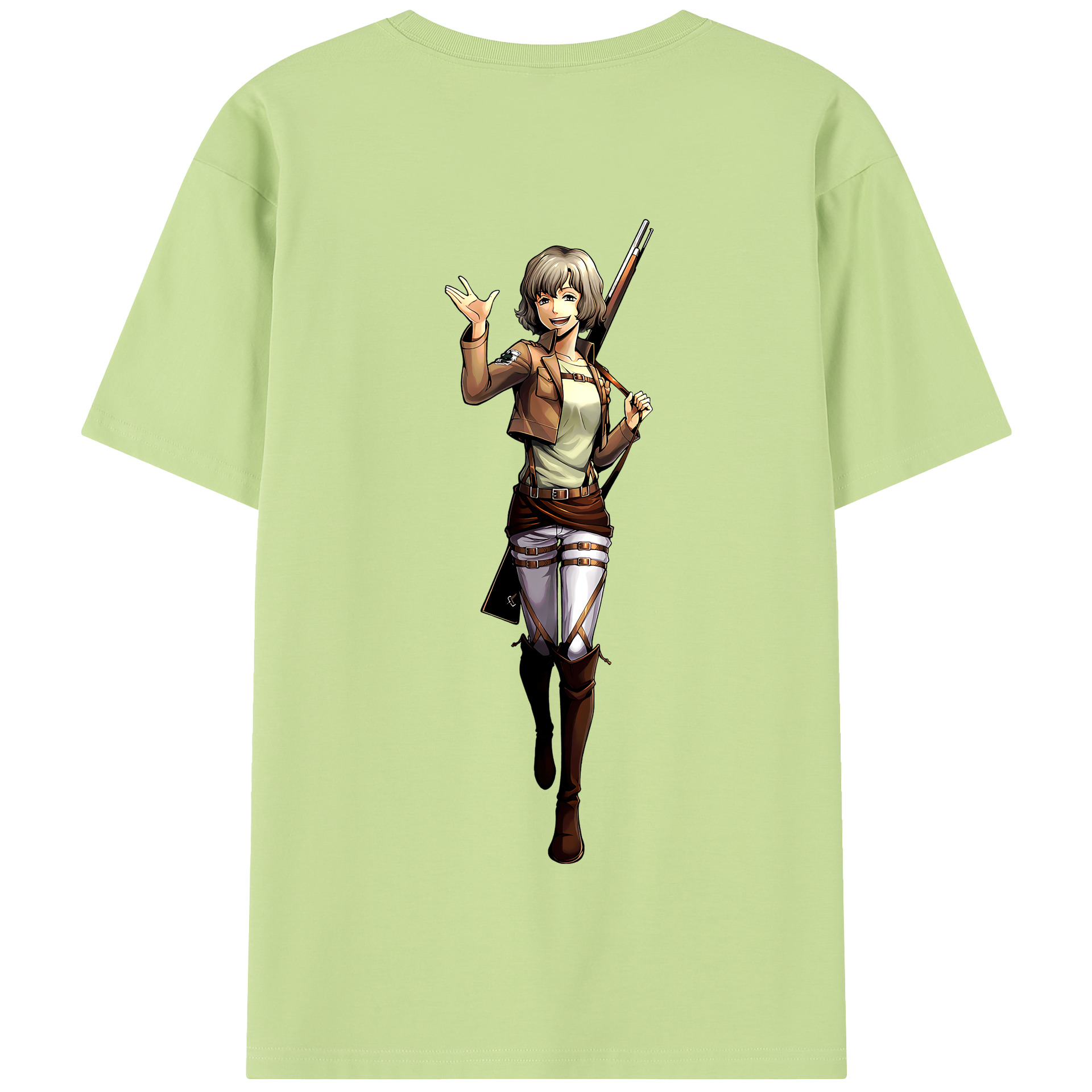 （画像用） 進撃の巨人 ヒツチ Attack on Titan Hitch 綿100％半袖Tシャツ（背面プリント）